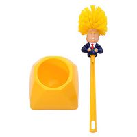 d1HhgJ Trump Toilet Brush Funny Gag Toilet Cleaning Tool,Original Trump Toilet Brush Set (Toilet Brush + Base) Yellow Like