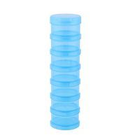 uxcell Family Cylindrical 7 Compartments Medicine Pill Organizer Dispenser Box Blue