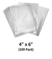 100ct Clear Flat Cello/Cellophane Treat Bags | Size: 4" x 6" | Thickness : 1.4 mils | CPP Plastic Bags Sealable by Any Bag Heat Sealer for Bakery Cookies Christmas Halloween Party Decorative Gift