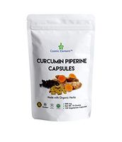 Cosmic Element Curcumin Piperine Capsules, Anti-Inflammatory Powder with Turmeric and Black Pepper for Joint Support and Pain Relief | USDA Organic Supplement - 500 mg (120 Vegetable Capsules)