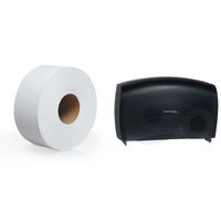 Kimberly-Clark IN-SIGHT Cored JRT Combo Unit Bath Tissue Dispenser With 12-Pack Scott 2-Ply JRT Jr. Jumbo Roll Toilet Paper Refill Bundle