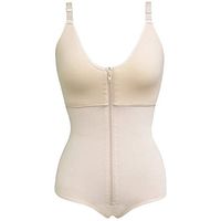 Waist Support Belt Bodysuit Shaper 6XL Plus Size Waist Trainer Slimming Tummy Control Corset Strap Corrective Underwear Bra Women Body Shaper Lumbar Support (Color : Beige, Size : L)