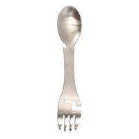 VOSAREA Stainless Steel Fork Spoon Fork Bottle Can Opener Portable Camping Tool(Silver)