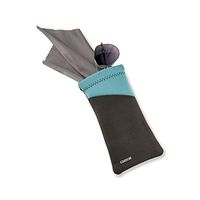 Carson Eyeglass Pouch with Built-in Microfiber Cloth for Reading Glasses, Sunglasses and Eyewear - Sky Blue