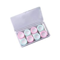 Healifty Contact Lenses Cases with Tweezers and Suction Sticks for Travel 4Pairs