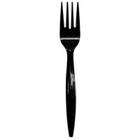 Karat U2010B 5.9" PP Medium-Heavy Weight Disposable Fork, Black (Pack of 1000)