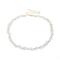 Tigivemen Shell Choker Necklaces for Women,Metal Transparent White Turquoise Multilayer Necklace Ladies Jewelry