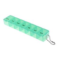 Pill Organizer Box Weekly Drug Case 7 Days Medication Reminder Pill Box, Green