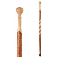Handcrafted Wood Walking Cane - Made in the USA by Brazos - Twisted Sassafras Turned Knob - 37 Inches