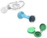 OptiKit - 1 OptiWand - Soft Contact Lens Insertion & Removal Tool + 1 OptiAide Eye Drop applicator + 1 OptiCase Eye Shaped Contact Lens case. Lens Applicator Installer Inserter Removal Device