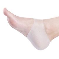 SUPVOX 1 Pair Silicone Gel Heel Covers Foot Protector Pain Relief Cover (White)