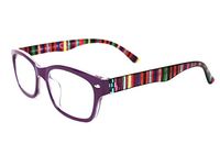 Sight Station Leanna Purple Stripe Women Reading Glasses Eyeglasses with Case (Purple, 2.00)