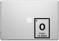 Oxygen Periodic Element Science Macbook Car Tablet Art - Black Vinyl Decal for 13" Macbook