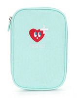 Heart First Aid Pouch Empty Portable for Travel Household College Student (Mint Green)