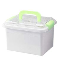 WOLFBUSH Multi-Functional Storage Box Portable Medicine Box Travel Medical Box with Handle Family First Aid Kit, 30×20×19.5cm (Green)