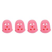 VORCOOL 4 Pcs Guitar Fingertip Protectors Silicone Finger Guards Finger Picks Protector Finger Caps for Ukulele Electric Guitar Mandolin - Pink (S)