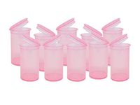 19 DRAM POP TOP Bottles Qty CASE Size Count Rx Pill Prescription Vials Crafts Coins Film Storage Medicine MMJ 420 CONTAINERS & Made in USA (10 PCS, Pink - Transparent)
