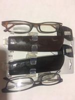 2 Foster Grant Compact Reading Glasses with Hard Flip Out Tubes,one Brown,one Black (+1.50 )