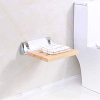 RDMZ Folding Shower Seat Wall Mounted Solid Wood Fold Down Spa Bench (Color : #2)