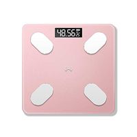 Bluetooth Smart Scale, Body Fat Scale LED Digital Bathroom Wireless Weight Scale, Smart Body Composition Analyzer Support Android iOS,Pink