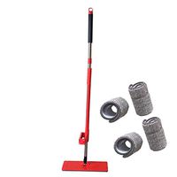 LLJEkieee Microfiber Flat Mop Hand-Free Mop Set Home Lazy Washing Flat Mop Stainless Steel Handle with Extension (1x Flat Mop,4X Reusable Rag)