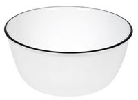 Corelle Livingware 28-Ounce Super Soup/Cereal Bowl, Classic Café Black Rim (3 Bowls)