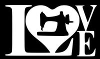 I Love to Sew | Vinyl Sticker Decal | 5.5" Width X 3.085" Height | White HGC0223