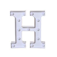 QIUUE 26 Letters LED Lights - Alphabet LED Letter Lights Light Up White Plastic Letters Standing Hanging A-N (H)