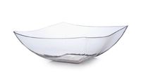 Fineline Settings Wavetrends Clear China-Like Square 64 oz. Serving Bowl  50 Pieces