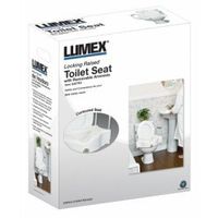 Lumex Locking Raised Toilet Seat With Removable Armrests -Retail Packaging - Case of 2