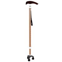 CW&T WW Old People Crutches Aluminum Alloy Telescopic Adjustable Non-Slip Three Legs Wooden Handle Elderly Walking Stick