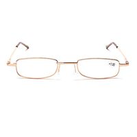 Compact Premium Pocket Metal Reading Glasses in Aluminium Pen Holder Case, Case Colours: Grey, White, 7 Lens Strengths