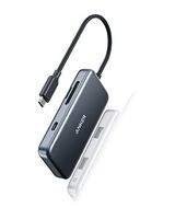 Anker USB C Hub, 5-in-1 USB C Adapter, with 60W Power Delivery, microSD and SD Card Reader, 2 USB 3.0 Ports, for MacBook Pro, Chromebook, XPS, and More