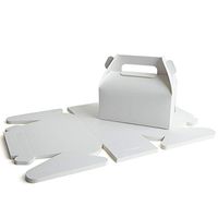 KARRES Party Paper Treat Boxes with Handles, Favor Goodie Boxes - White, Bulk 24 Packs, 6-3/8"W x 3-1/2"D x 3-1/4"H