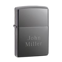 Personalized Genuine Zippo Black Ice Lighter - 2Lines