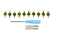 ThemToys 10 Pack CR1616 Batteries with Tabs and 3.8mm, 4.5 mm, and Triwing Screwdriver Set - Replacement 3v Lithium Battery for Game Boy, Color, GBA