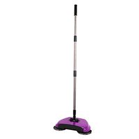 Adjustable Push Sweeping Machine Three in One Broom 360Degree Rotating No Electricity - Purple