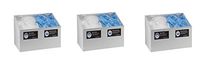 Horizon 5122-W Heavy Duty Plastic 2-Compartment Hair Net/Beard Cover/Shoe Cover Dispenser with Clear Lid, 12" Width x 14" Height x 8" Depth, White (2)