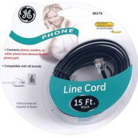 15 ft. Black Telephone Line Cord