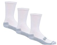 Cushioned Diabetic Socks Womens White Active Fit Crew Sock 3 Pack | Seamless Toe | Sock Size 9-11
