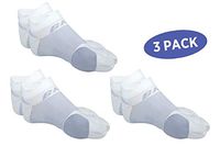 OrthoSleeve BR4 Bunion Relief Socks (3Pack,White,Large) Split-Toe Design Separates Toes, relieves Bunion Pain and a targeted Bunion pad Reduces Toe Friction and relieves Hallux valgus Pain