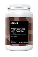 Amazon Brand - Solimo Whey Protein Powder with Creatine, Chocolate, 2 Pound (18 Servings)