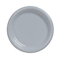 Creative Converting Touch of Color 20 Count Plastic Lunch Plates, Shimmering Silver