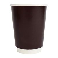 12 oz Disposable Paper Coffee Cups - Double Wall Brown Hot Paper Cups - Extremely - Hot Cup Factory - 25 Count
