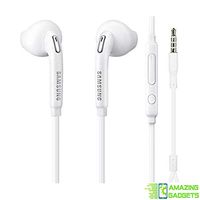 Galaxy J7 Compatible Headset 3.5mm Hands-Free Earphones Mic Dual Earbuds Headphones Earpieces in-Ear Stereo Wired White