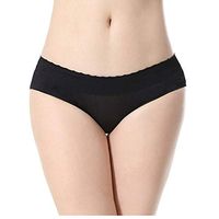 Theoylos Womens Seamless Briefs Padded Butt Hip Panties Ladies Elastic Breathable Panties Underwear Ultra-Thin Briefs Black