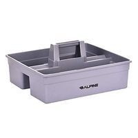 Alpine Industries 3-Compartment Plastic Cleaning Caddy – Commercial Quality Plastic Tool Organizer w/Handle for Cleaning Bathroom Floors & Windows (Large)