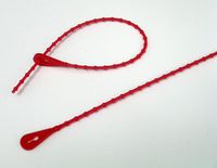 8-3/4" Releasable Beaded Nylon Cable Tie Fasteners with 18 lb. Tensile Strength - Red (1000 Ties) - AB-84-2-08R