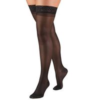 Truform Sheer Compression Stockings, 15-20 mmHg, Women's Thigh High Length, 20 Denier, Black, X-Large