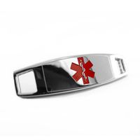 My Identity Doctor - Custom Engraved Medical ID Tag, 316L Steel - Small - Red